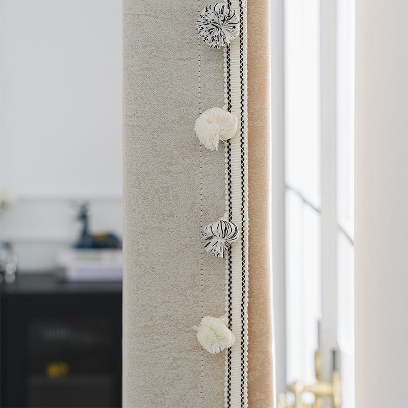 Decorative curtain trim with pompons Acalora