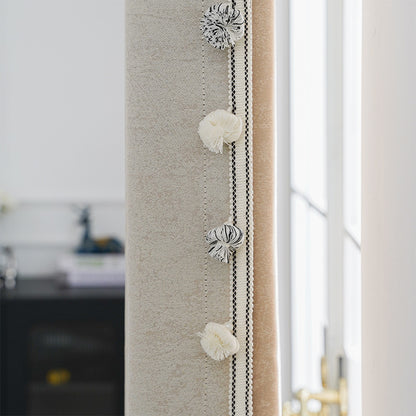 Decorative curtain trim with pompons Acalora