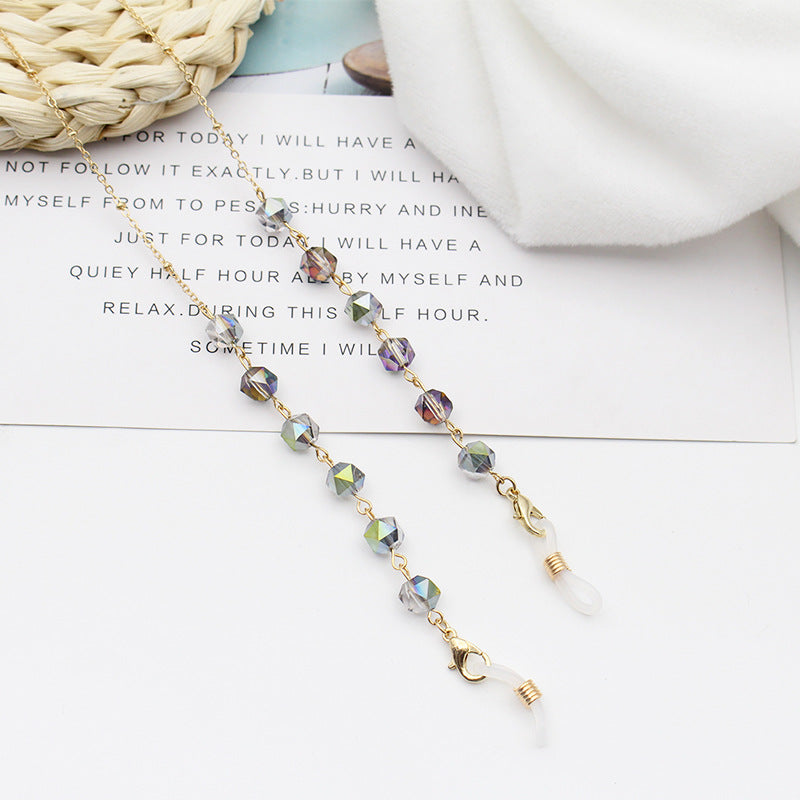 Crystal-Embellished Eyewear Chain Acalora