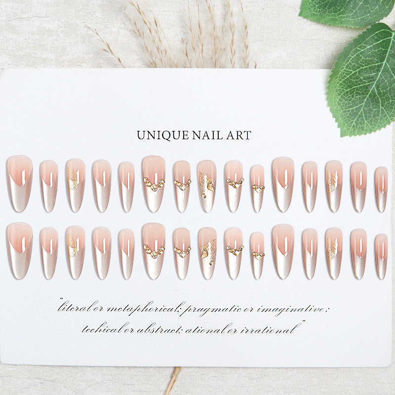 Glamorous art nails with elegant golden details Acalora
