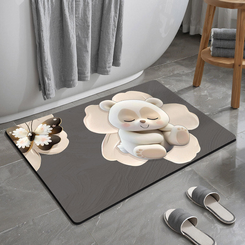 Mermaid-Themed Memory Foam Bath Mat Acalora