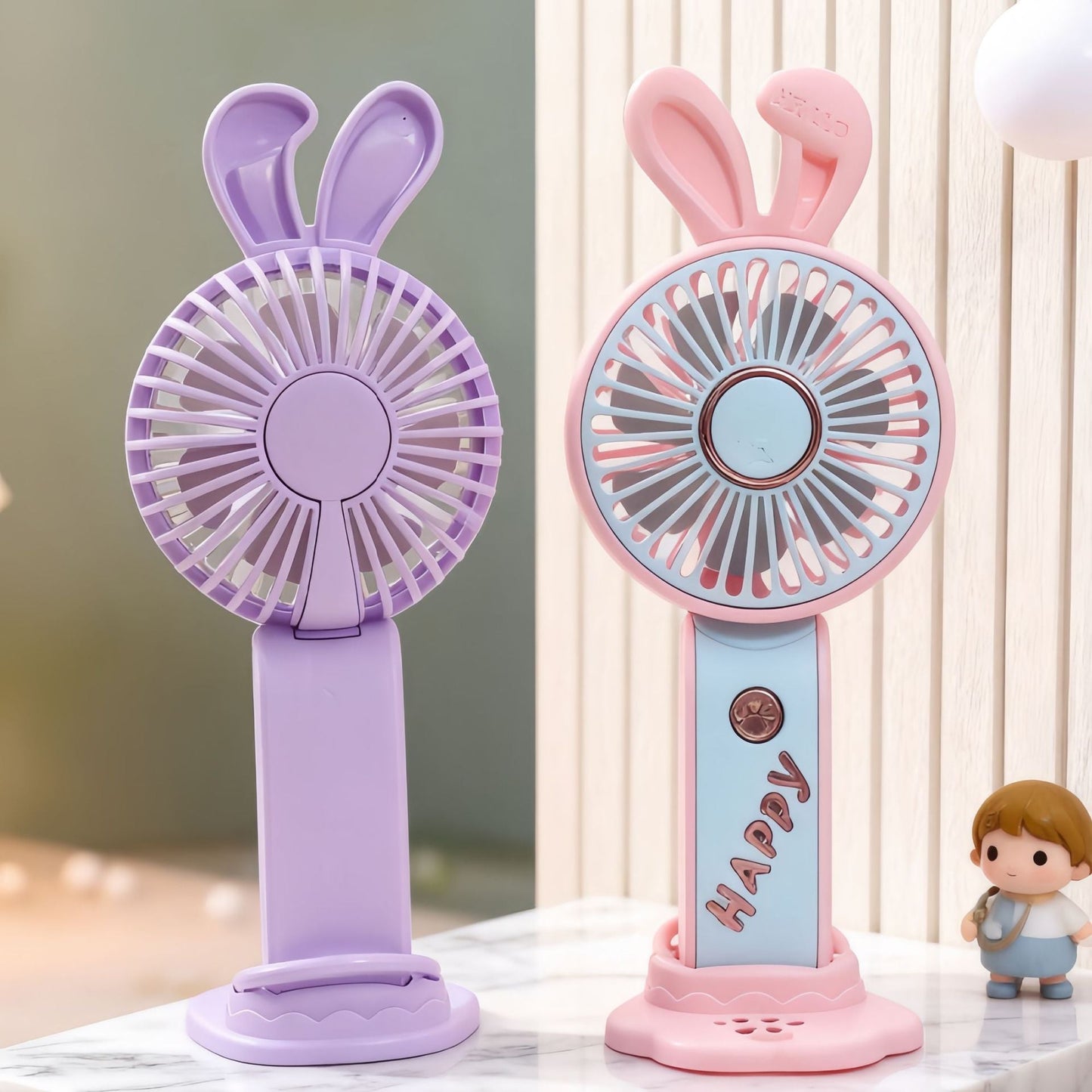 Women's Portable USB Handheld Fan with Cute Bear Motif Karnz