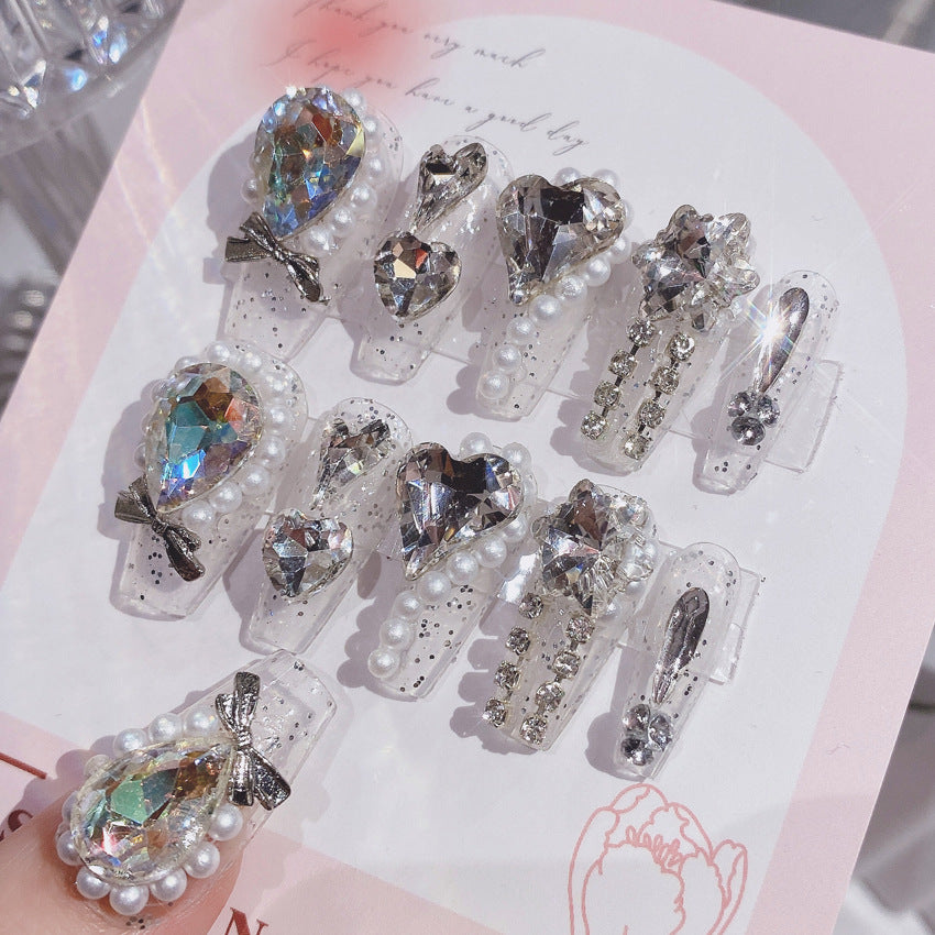 Decorative Crystal Embellished Nail Tips Acalora