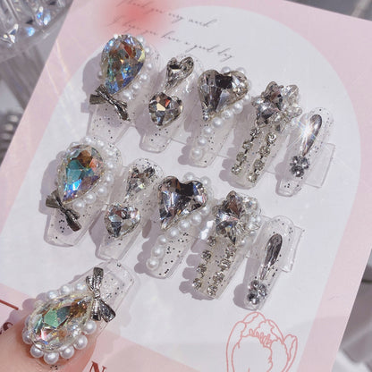 Decorative Crystal Embellished Nail Tips Acalora