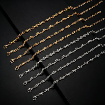 Intricate Textured Chain Bracelet Acalora