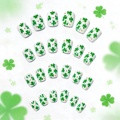 St. Patrick's Day Shamrock Nail Art Acalora