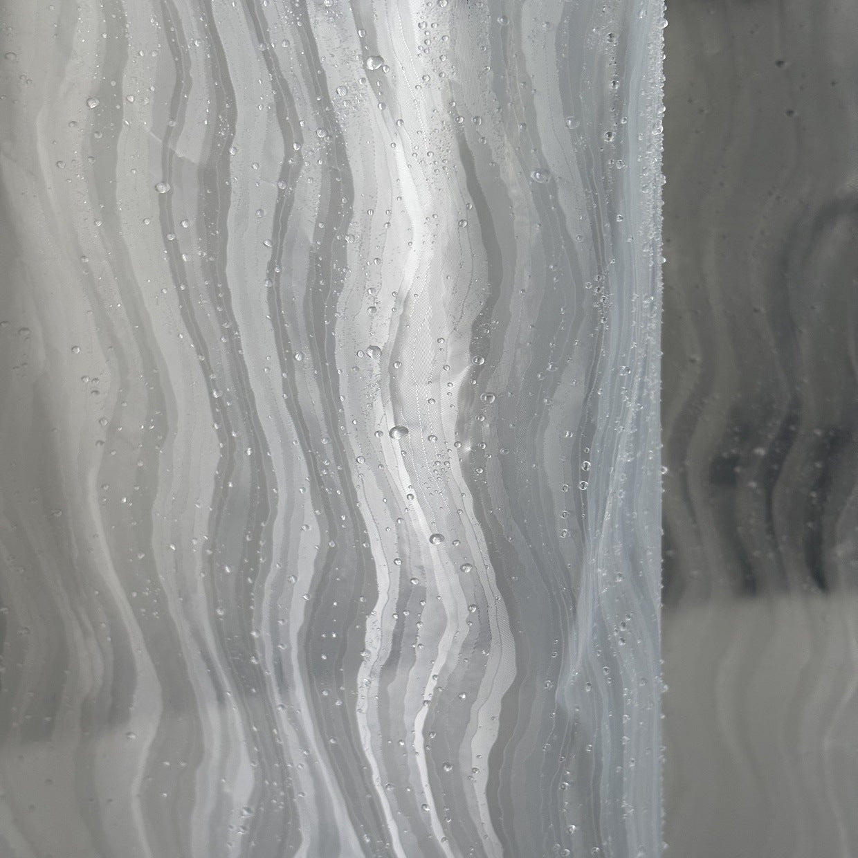 Textured Wave Pattern Shower Curtain