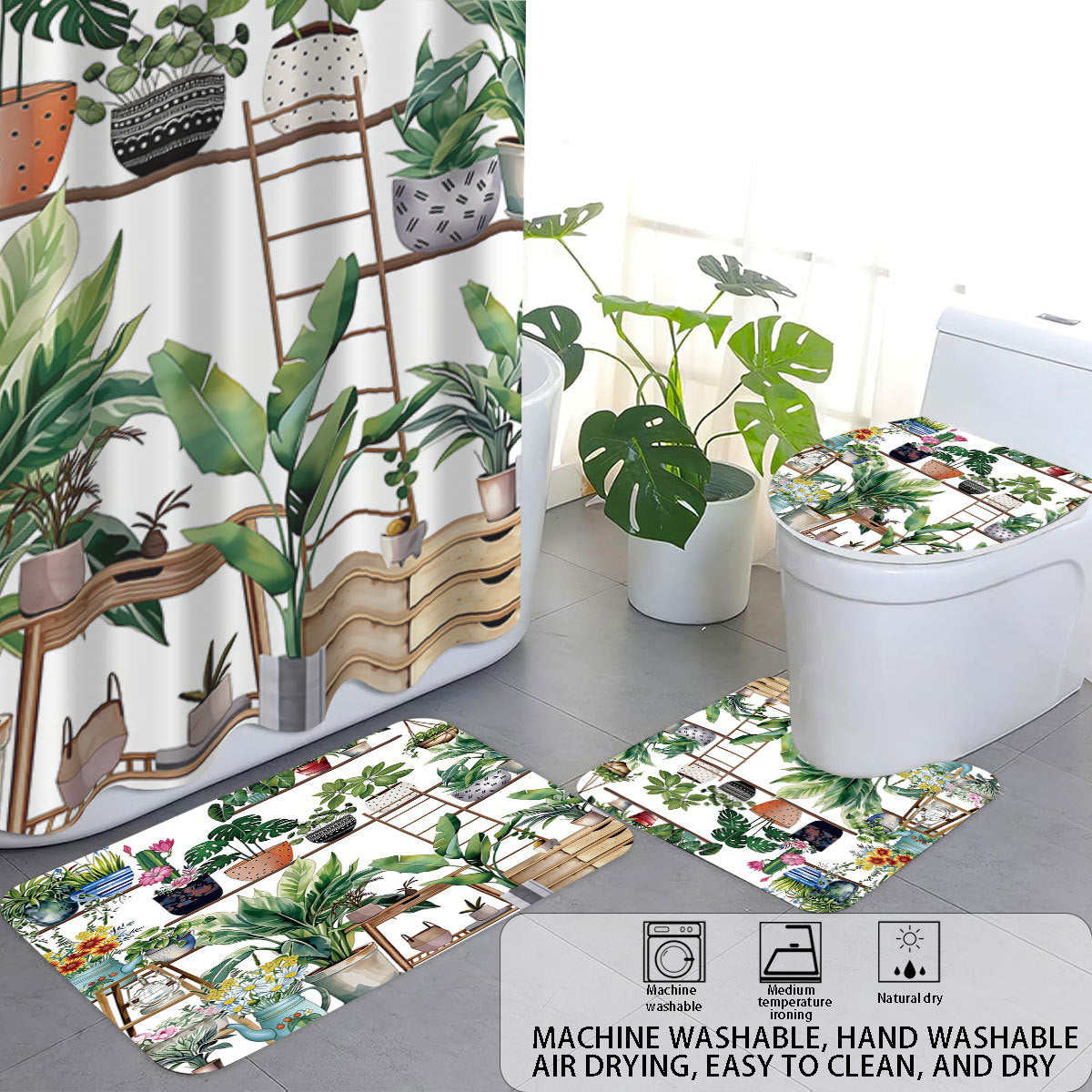 Digital Bow Pattern Bathroom Décor Set