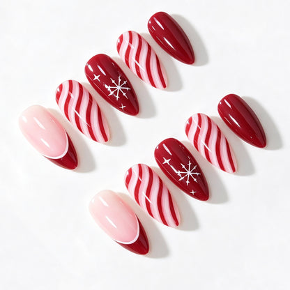 Holiday-Themed Press-On Nail Art Set Acalora
