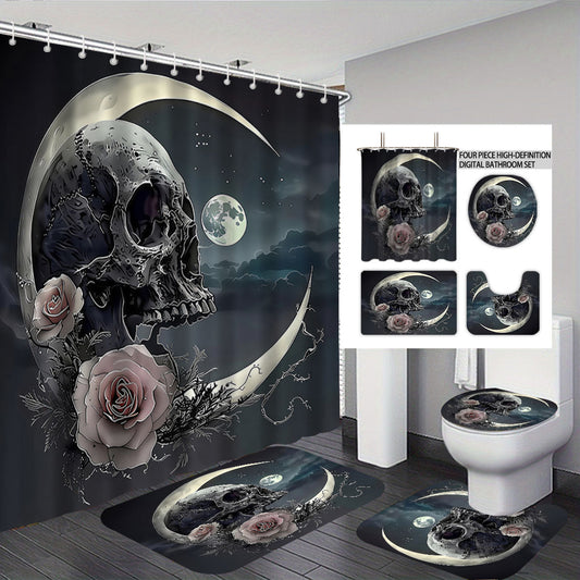 Artistic Skull Themed Bathroom Set