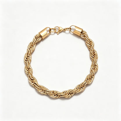 Braided Gold Statement Bracelet Acalora