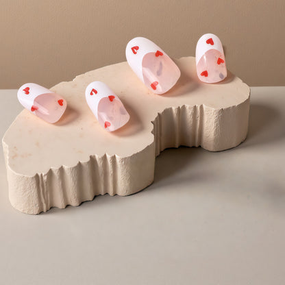 Artificial nails with romantic heart decorations Acalora
