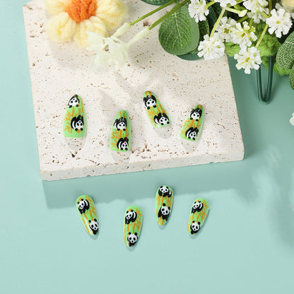 Nail art with cute panda design Acalora