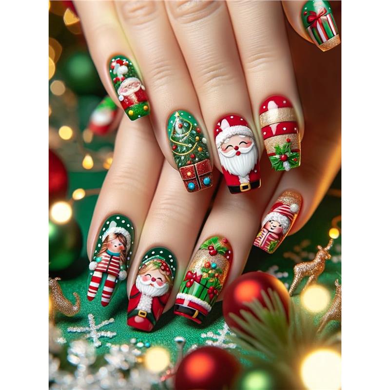 Festive Holiday Themed Nail Art Acalora