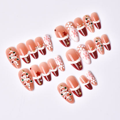 Festive artificial nails with Christmas design Acalora