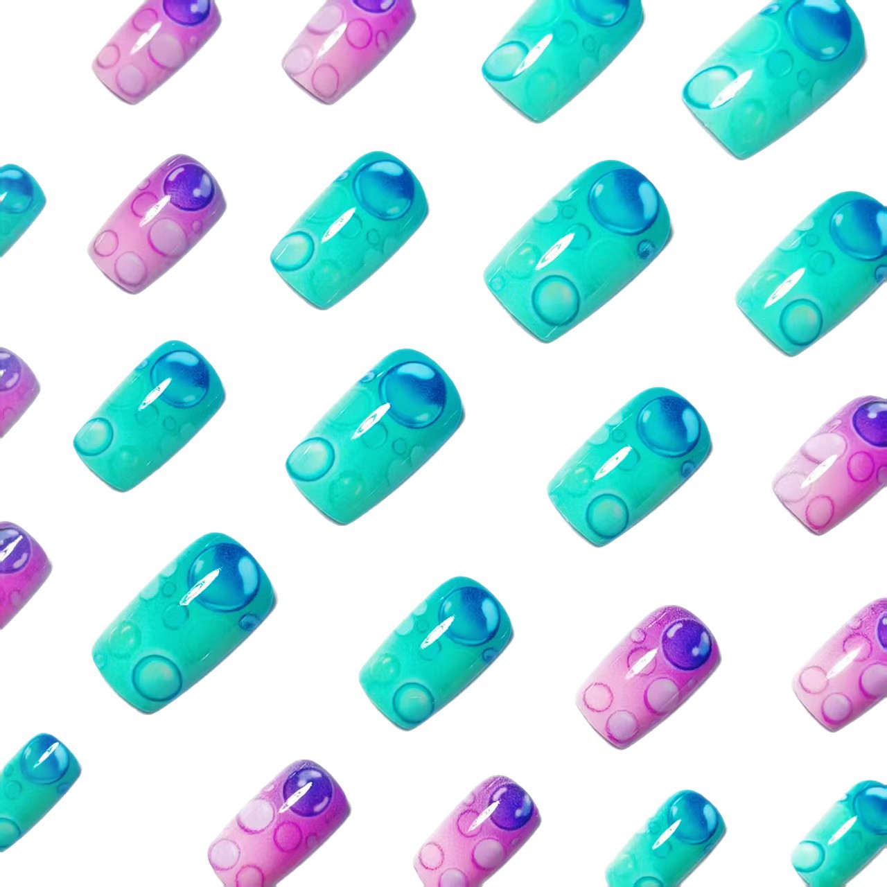 Artistic Bubble-Effect Nail Art Acalora