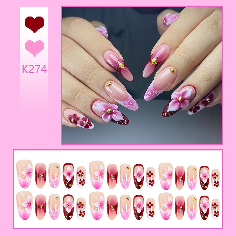 Handmade nail set with floral details Acalora