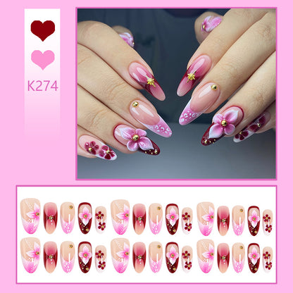 Handmade nail set with floral details Acalora