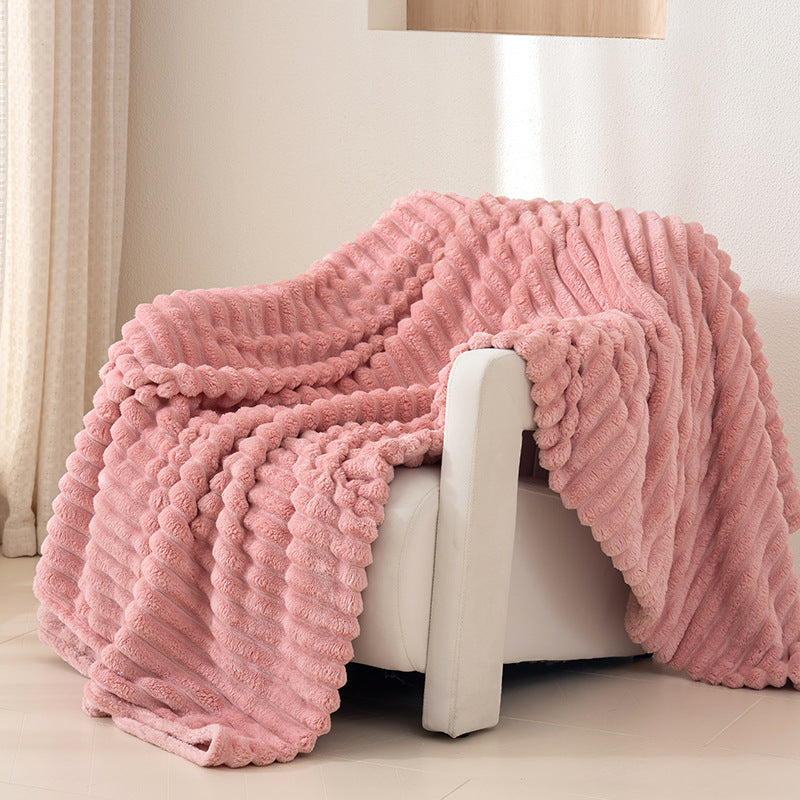 Textured Plush Throw Blanket