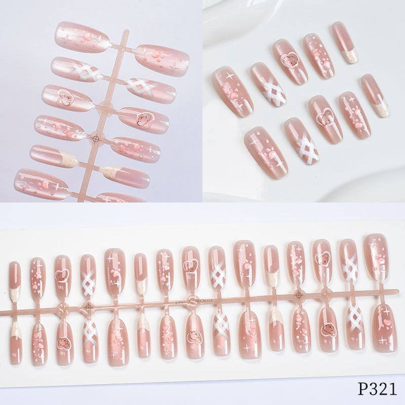 Artistic Decorative Press-On Nail Set Acalora