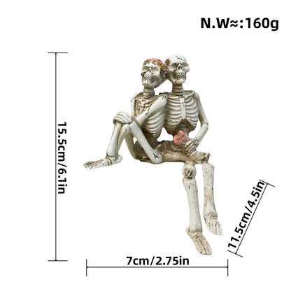 Stylish skeleton figure with top hat and black rose Acalora