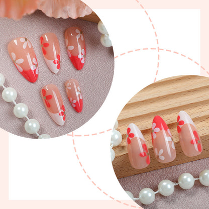 Floral Patterned Press-On Nail Set Acalora
