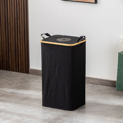 Modern waste separation container with removable inner insert and bamboo lid Acalora