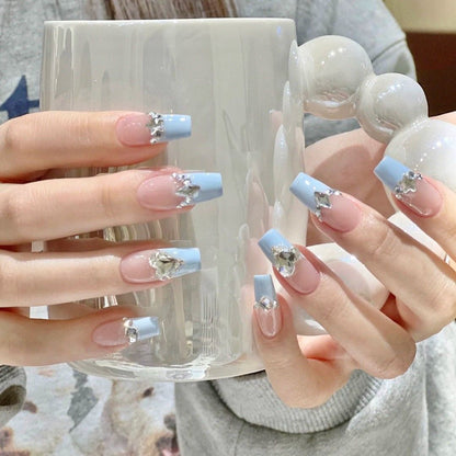 Elegant Rhinestone-Embellished Nail Art Acalora