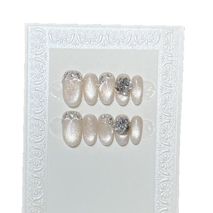 Luxury Gemstone Embellished Press-On Nail Art Acalora