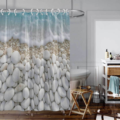 Coastal-Inspired Artistic Shower Curtain