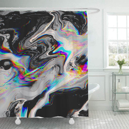 Elegant Marble-Patterned Shower Curtain