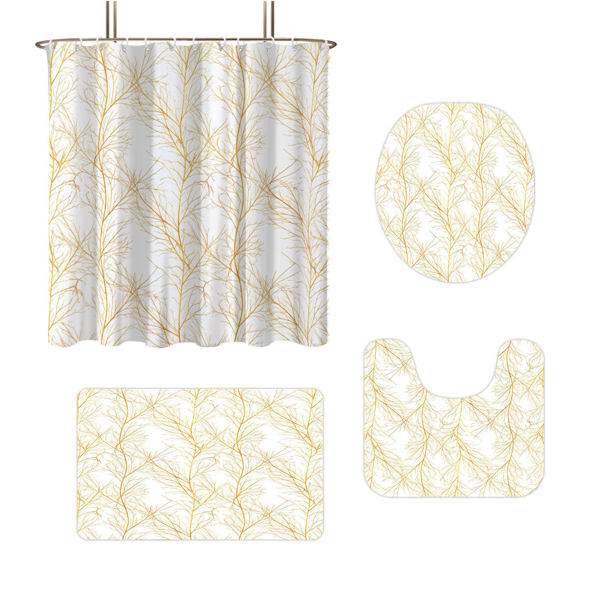 Digital Botanical Bathroom Décor Set