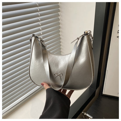 Premium Glossy Faux Leather Hobo Bag Acalora