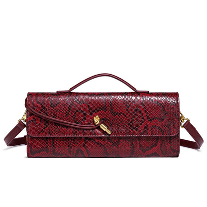 Embossed Snake Print Evening Clutch Acalora