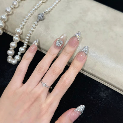 Elegant Rhinestone-Accented Press-On Nail Tips Acalora