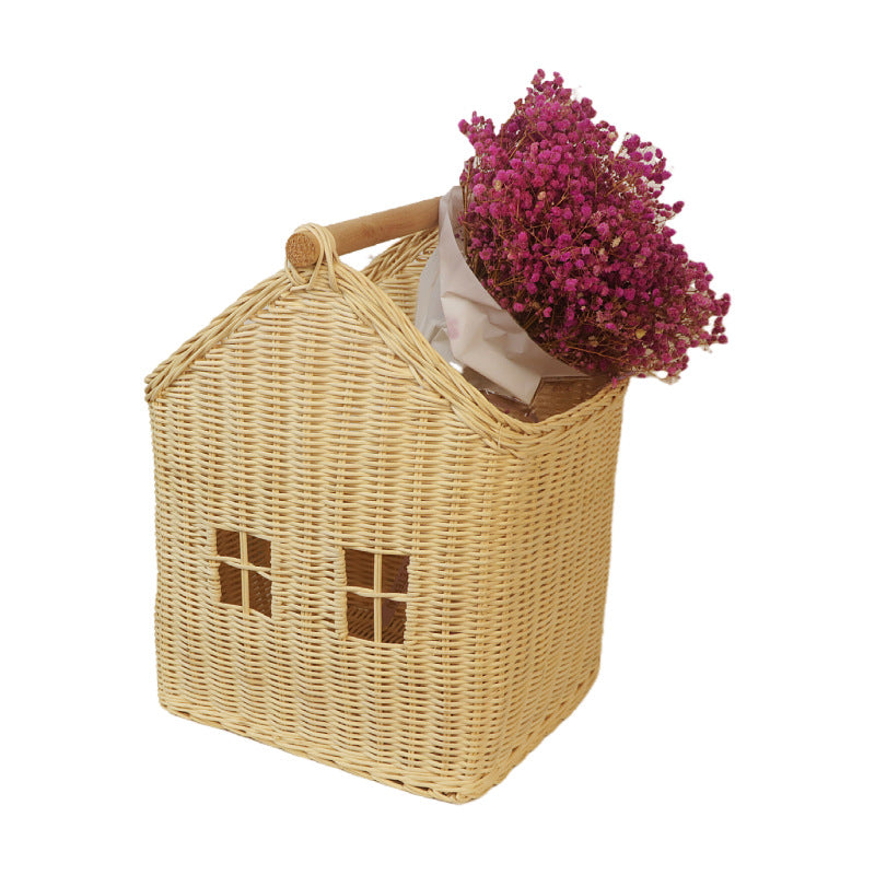 Woven House-Shaped Storage Basket Acalora