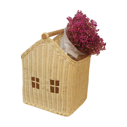 Woven House-Shaped Storage Basket Acalora