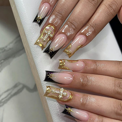 Elegant Structured Press-On Nail Art Set Acalora