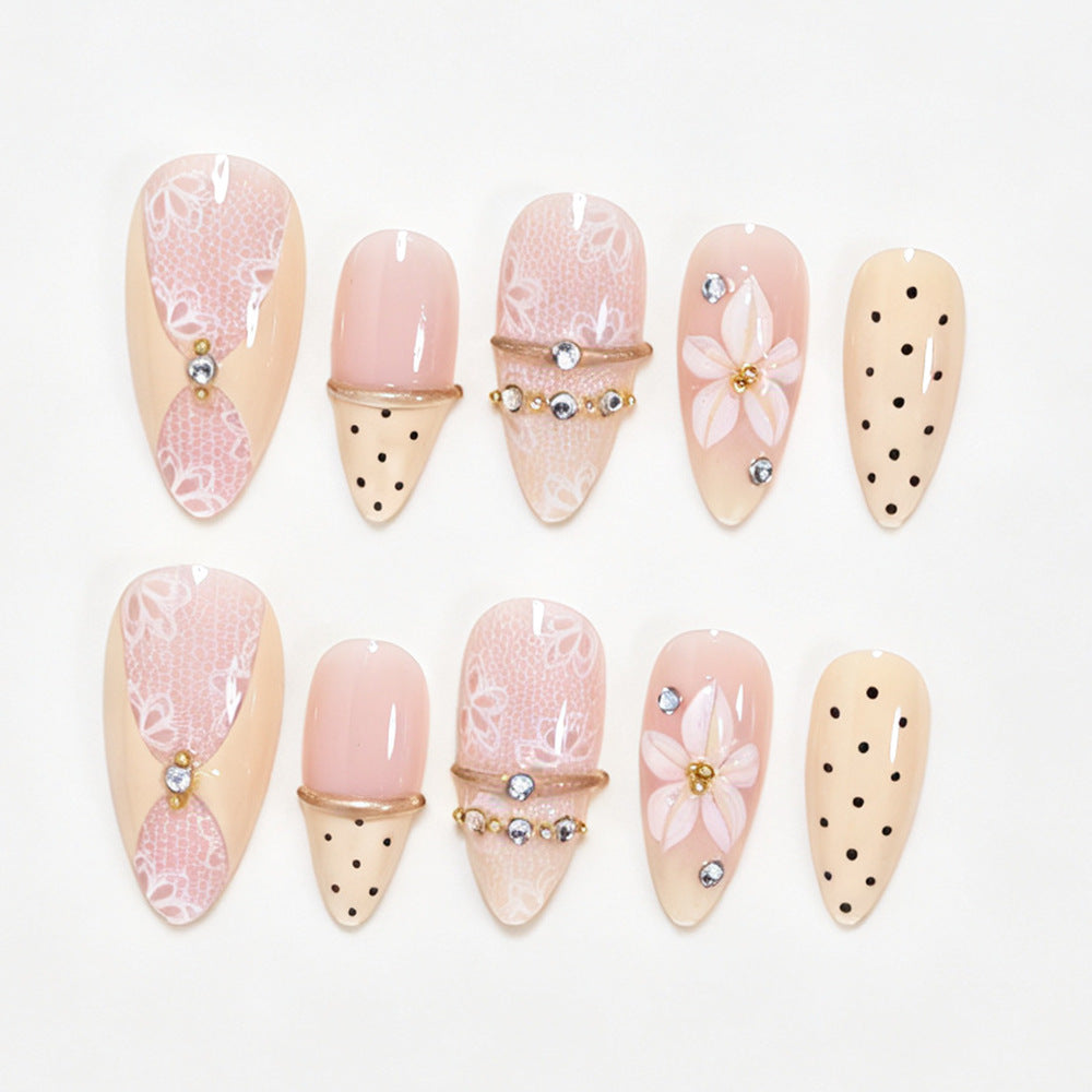 Elegant Floral Design Press-On Nail Tips Acalora