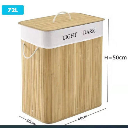 Laundry basket made of natural bamboo by Acalora