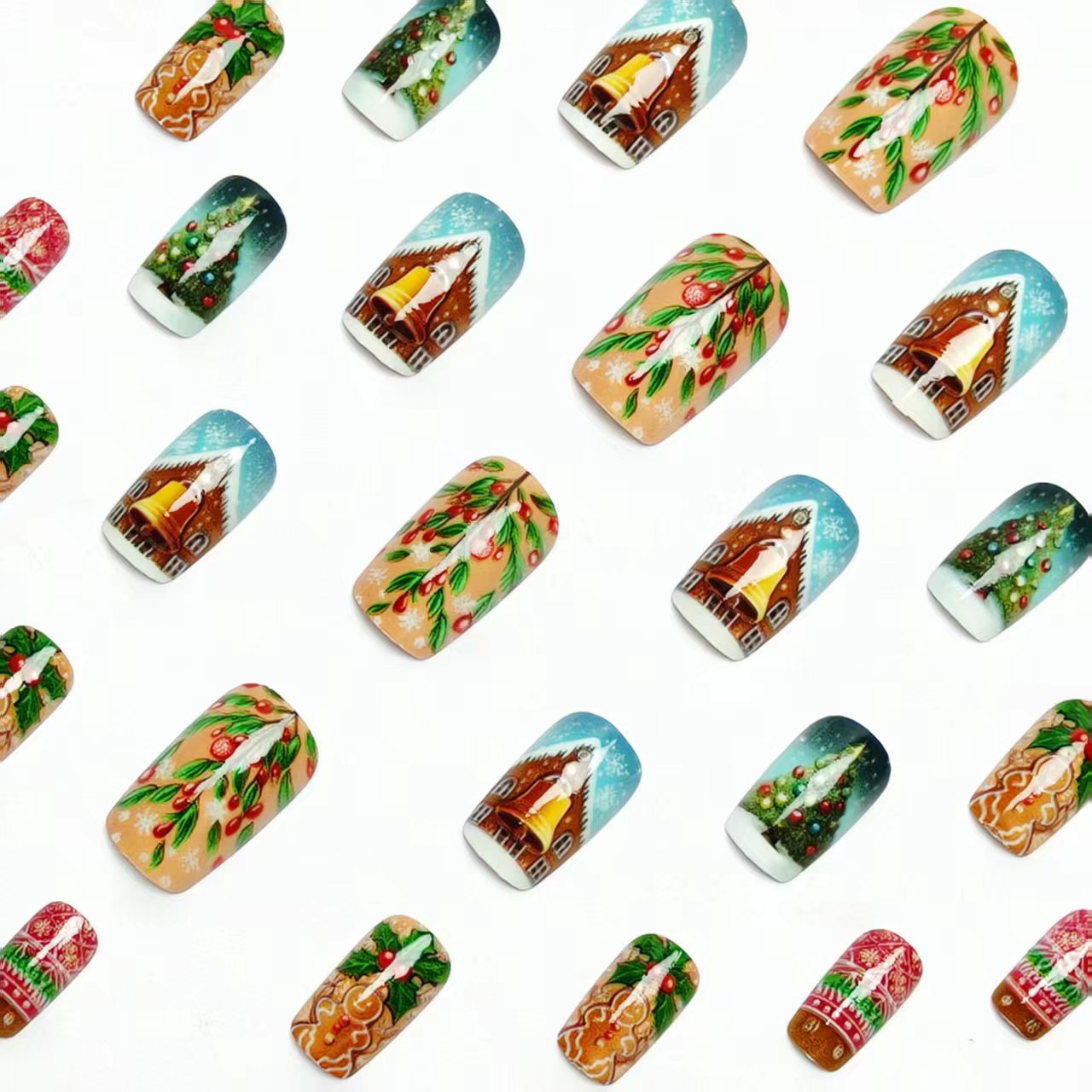 Festive Christmas-Themed Nail Art Acalora