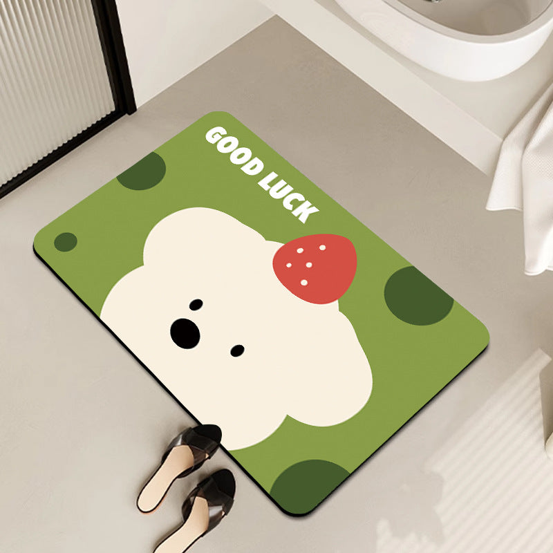 Cute Cartoon Bear-Themed Bath Mat Acalora