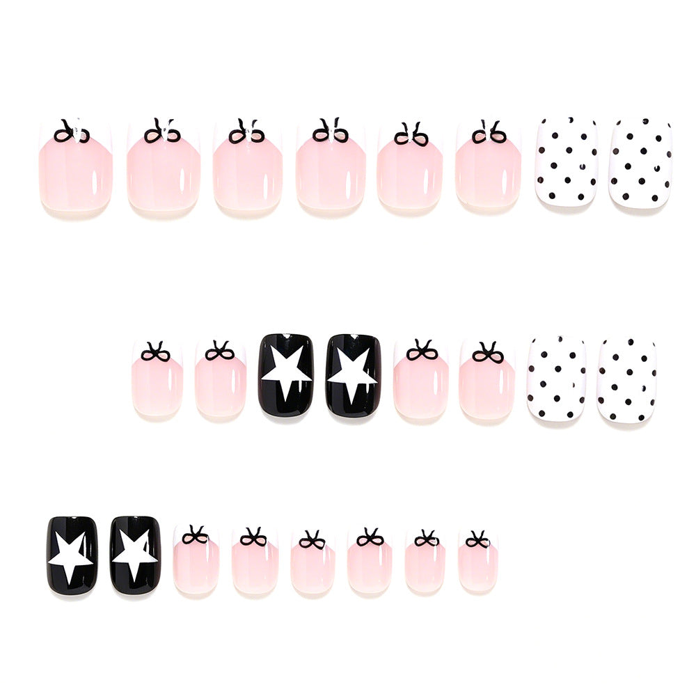 Artistic Bow and Star Nail Art Tips Acalora