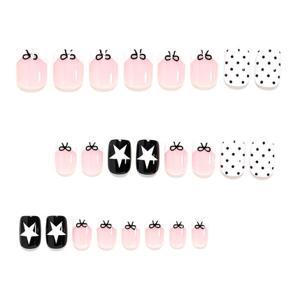 Artistic Bow and Star Nail Art Tips Acalora