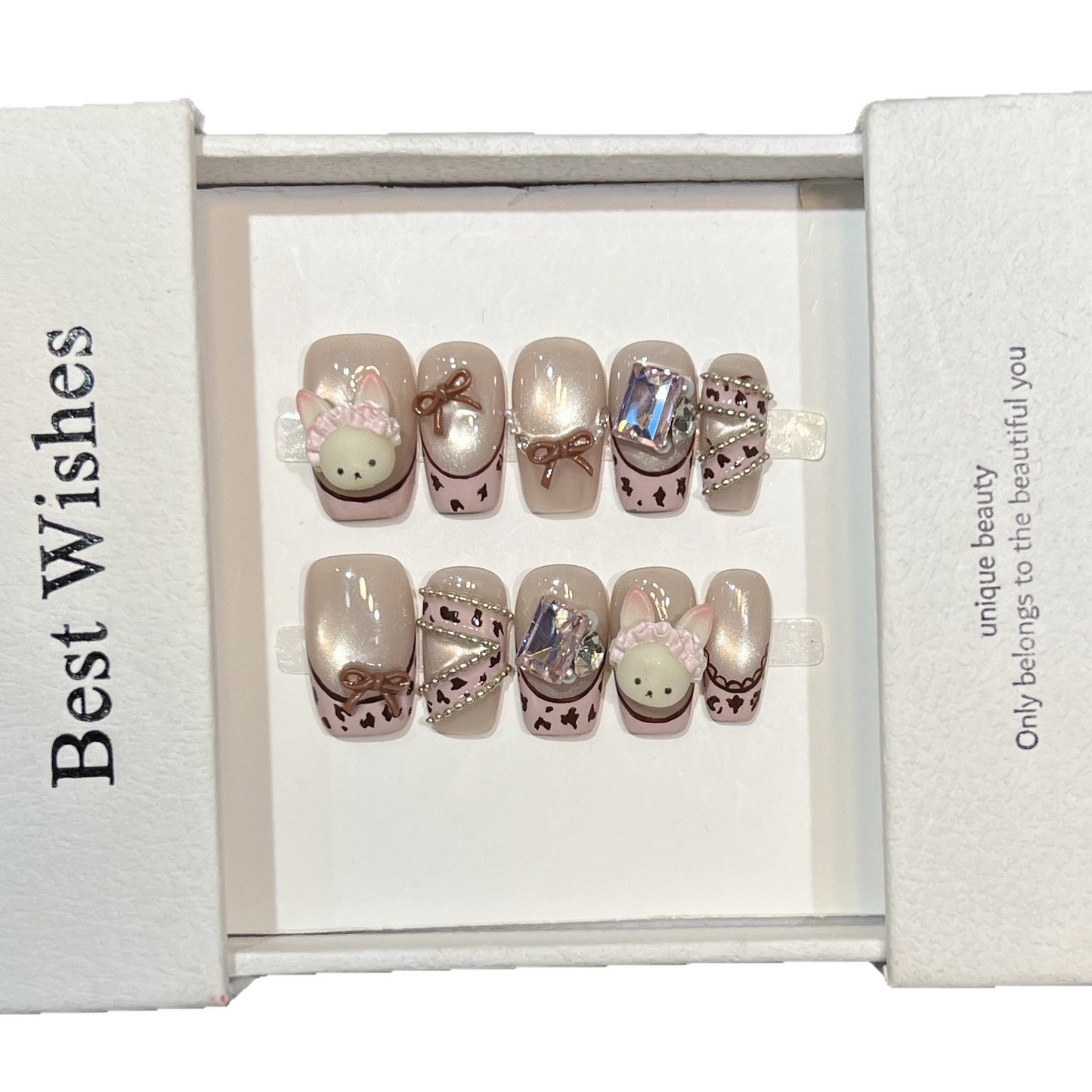 Whimsical Animal-Themed Press-On Nail Set Acalora