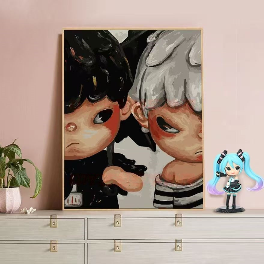 Playful Character Illustration Canvas Art