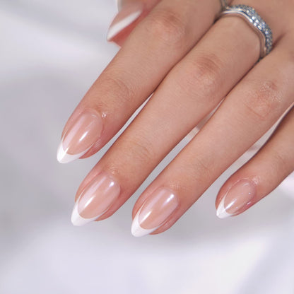 Elegant French Tip Nail Enhancements Acalora