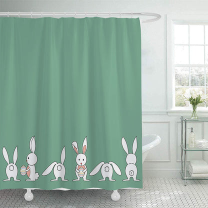 Whimsical Bunny Print Shower Curtain