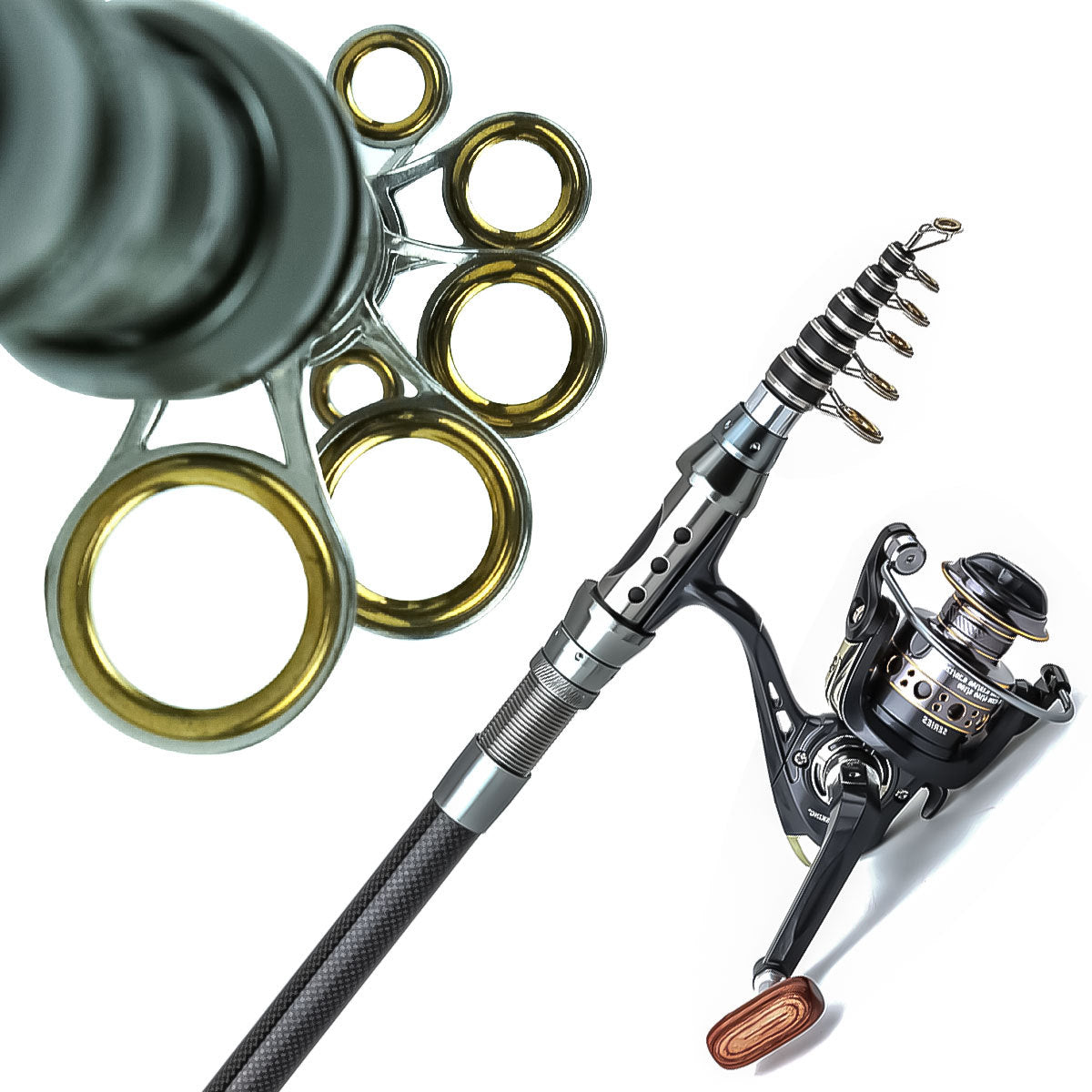 Skanto | Carbon Fiber Telescopic Fishing Rod and Reel Combo – Portable Fishing Kit for Saltwater and Freshwater