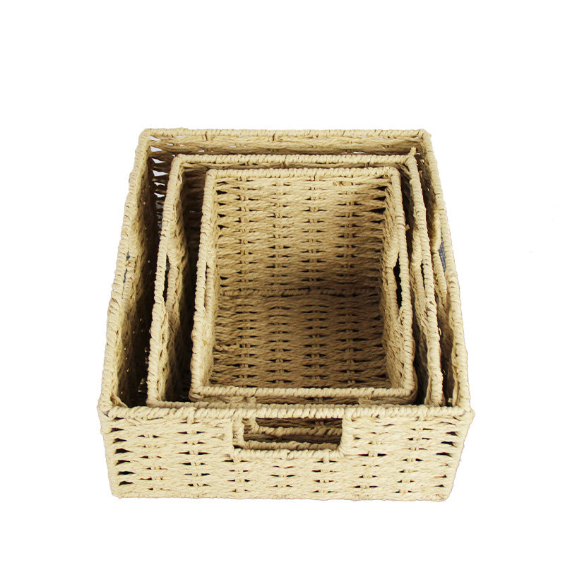 Natural Fiber Rectangular Storage Basket Acalora